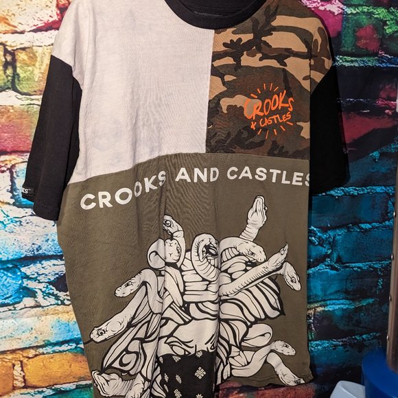 Crooks & Castles XL Colorblock Graphic T Shirt - Picture 1 of 2